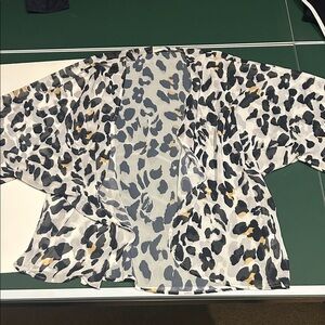 Leopard Print Kimono Cardigan Sheer